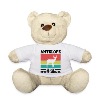 Antelope Spirit Animal Vintage Humor - Teddy Bear - white - Front