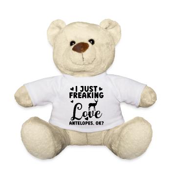 Antelope Humor Saying - Teddy Bear - white - Front