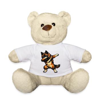 Dabbing Tervueren in comic style - Teddy Bear - white - Front