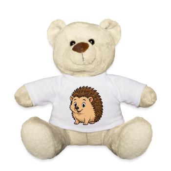 Cuddly Hedgehog Cartoon - Teddy Bear - white - Front