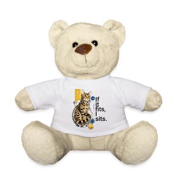 If I fit in, I sit in it – Bengal in a vase - Teddy Bear - white - Front