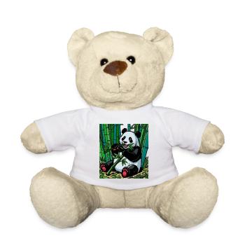 Panda in the Bamboo Forest – Bright Colors - Teddy Bear - white - Front