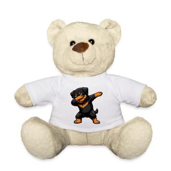 Dabbing Rottweiler in Comic Style - Teddy Bear - white - Front