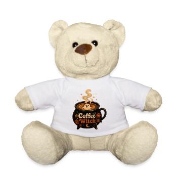 T-shirt Sorcière Sorcière du Café Chaudron Fantôme du Café - Nounours - blanc - Devant