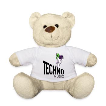 Cosmic Cute Alien on Astronaut - Teddy Bear - white - Front