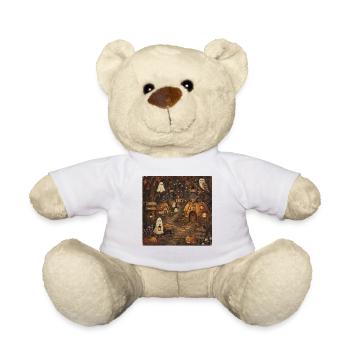 Pumpkin Hollow Pumpkin House Hoodie Vintage Fall - Teddy Bear - white - Front