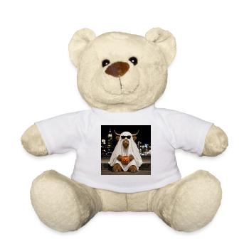 Fantôme d’Halloween de la vache des Highlands avec T-shirt citrouille - Nounours - blanc - Devant