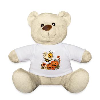 Halloween Bee as a Ghost with Pumpkin T-Shirt - Teddy Bear - white - Front