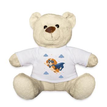 Beagle superhero with cape - Teddy Bear - white - Front