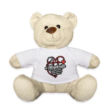 Pflegekraft Herzbeat Motiv - Teddy - Weiß - Vorne