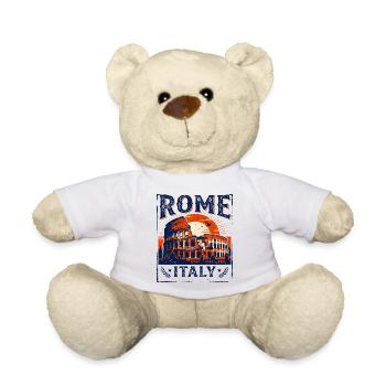 Vintage Rome Italy Colosseum Sunset Skyline - Teddy Bear - white - Front