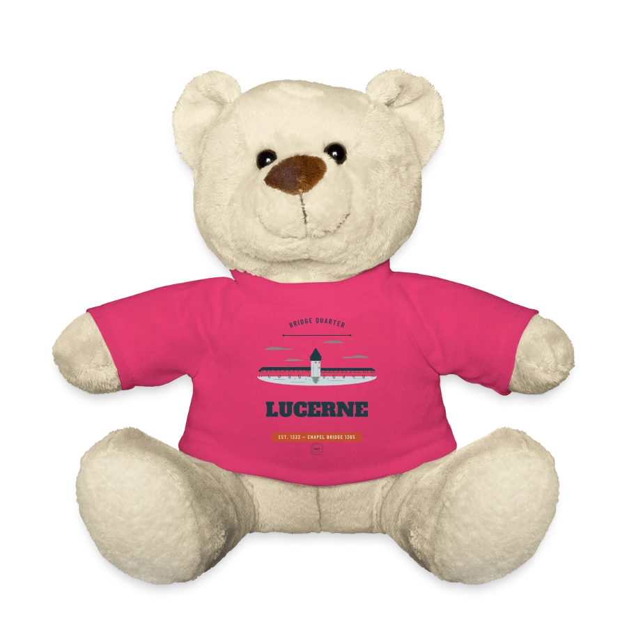Lucerne-märke på en teddy bear, pink