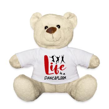 Life is a Dancefloor Music Dancer Party Spruch - Teddy - Weiß - Vorne