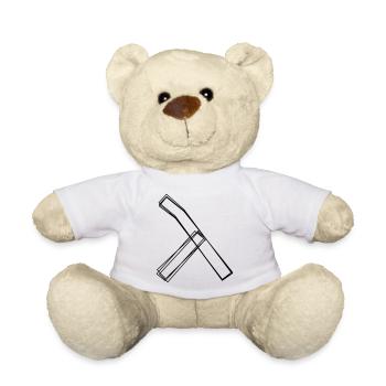 Griechischer Buchstabe Lambda handgezeichnet - Teddy - Weiß - Vorne