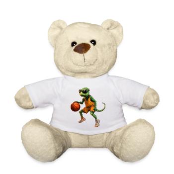 Basketball-Echse im Orange-Trikot - Teddy - Weiß - Vorne
