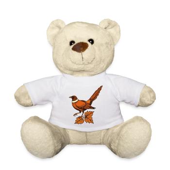 Fasan im goldenen Laub - Teddy - Weiß - Vorne