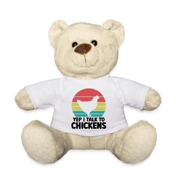 Huhn Spruch Humor Retro - Teddy - Weiß - Vorne