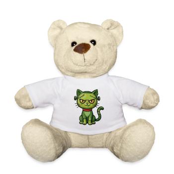 Grüne Zombie-Katze - Teddy - Weiß - Vorne