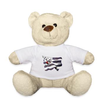 Drapeau I love Bretagne - Nounours - blanc - Devant