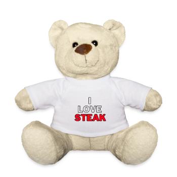 I Love Steak - Ich Liebe Steak Grillen Grill BBQ - Teddy - Weiß - Vorne
