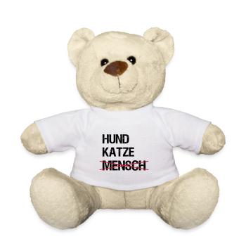 Dog cat human - Teddy Bear - white - Front