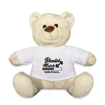 Bientôt musclé, Humour cadeau musculation - Nounours - blanc - Devant