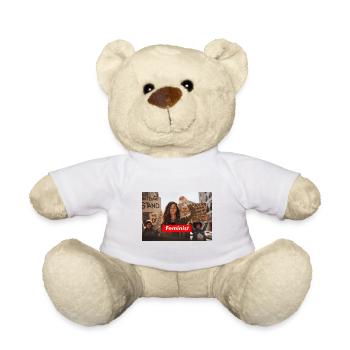 Féministe - Levez le poing - Nounours - blanc - Devant