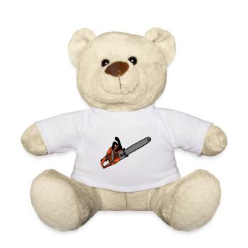Motorsäge , Kaminholz , Old School,Kettensäge (25) - Teddy - Weiß - Vorne