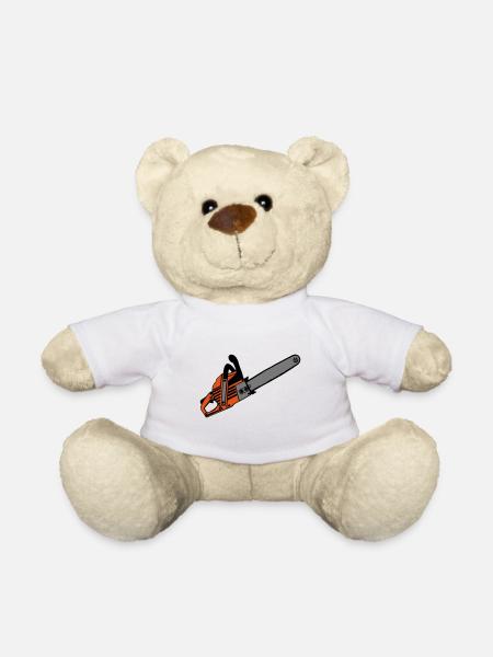 Motorsäge , Kaminholz , Old School,Kettensäge (25) - Teddy - Weiß