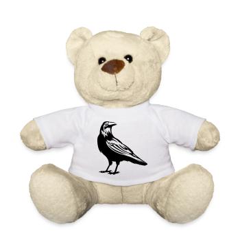 schöner Rabe in schwarz - Teddy - Weiß - Vorne