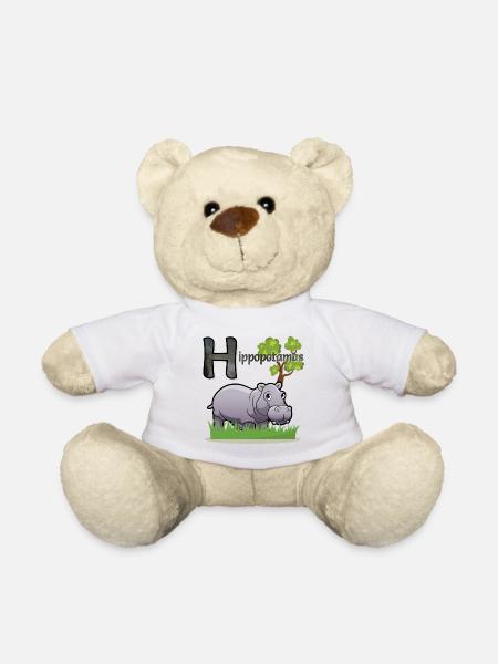 Nilpferd - Teddy - Weiß