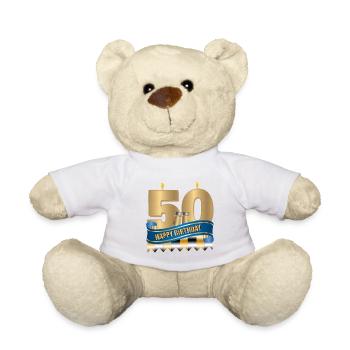 50. Geburtstag - Teddy - Weiß - Vorne
