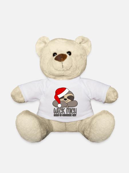 Faultier Weck mich wenn es Geschenke gibt - Teddy - Weiß