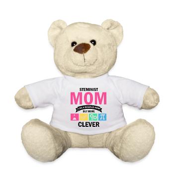 Steminist Science Design for Women Science - Teddy Bear - white - Front