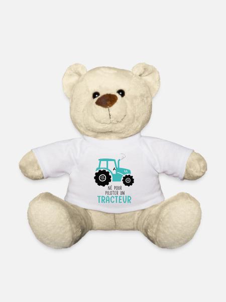 Agriculture né pour conduire un tracteur - Nounours - blanc