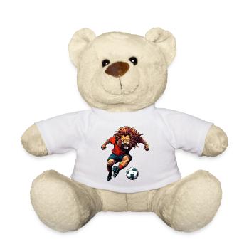 Soccer Lion - Teddy Bear - white - Front