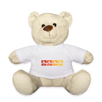 Bodybuilding Bodybuilder GYM Fitnessstudio Retro - Teddy - Weiß - Vorne