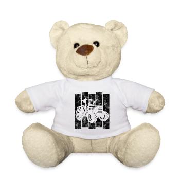 Bauer Retro Traktor Trecker Traktoren Bauernhof - Nounours - blanc - Devant
