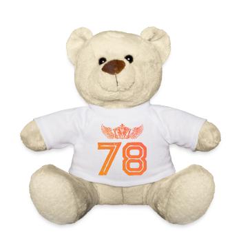 78 Number crown - Teddy Bear - white - Front