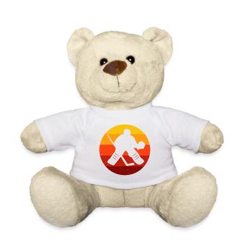Ice Hockey Ice Hockey Retro Skates Puck Ice - Teddy Bear - white - Front