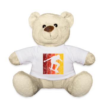 Skateboarder Skateboard Skater Skate Skateing - Nounours - blanc - Devant