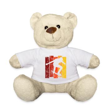 Skateboarder Skateboard Skater Skate Skateing - Nounours - blanc - Devant