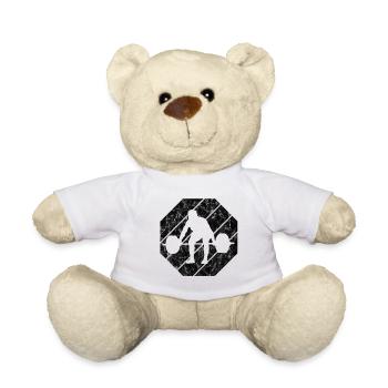 Bodybuilding Bodybuilder GYM Fitnessstudio Retro - Teddy - Weiß - Vorne