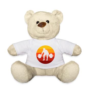 Bodybuilding Bodybuilder GYM Fitnessstudio Retro - Teddy Bear - white - Front