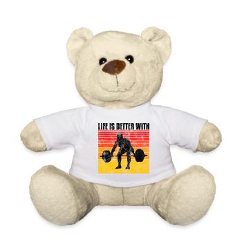 life is better with bodybuilding GYM Bodybuilder - Teddy Bear - white - Front