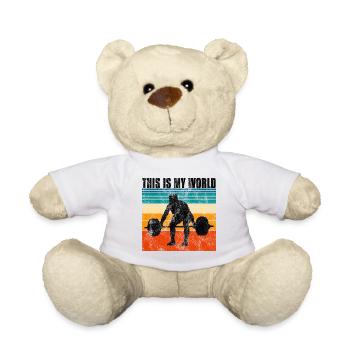 Bodybuilding c’est mon monde Bodybuilder rétro - Nounours - blanc - Devant