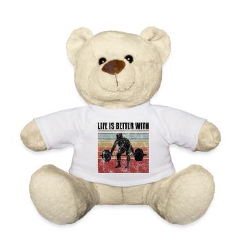 life is better with bodybuilding GYM Bodybuilder - Teddy Bear - white - Front