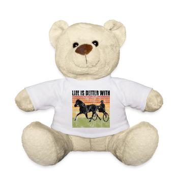 La vie est meilleure avec Harness Racing Trotting Trot - Nounours - blanc - Devant