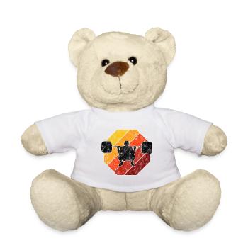 Bodybuilding Bodybuilder GYM Fitnessstudio Retro - Teddy - Weiß - Vorne