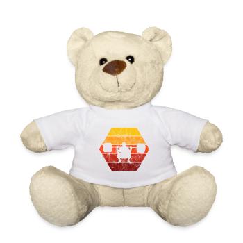 Bodybuilding Bodybuilder GYM Fitnessstudio Retro - Teddy - Weiß - Vorne